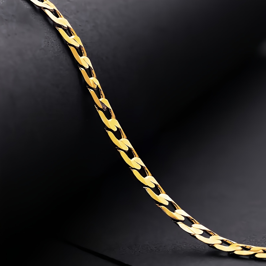 925 Silver Hip hop 5mm Golden Cuban Chain Necklace 18k plated